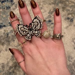 Ring Set Size 5-8 Boutique Sterling Silver Gem